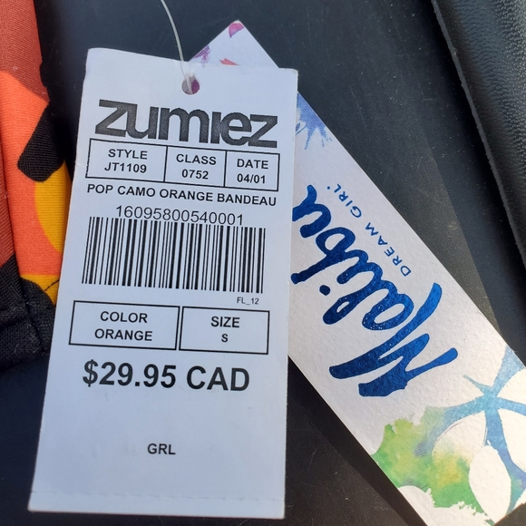 NWT Orange Camo Bikini Top - Picture 4 of 5